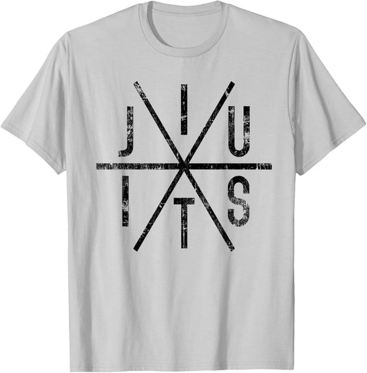 Brazilian Jiu Jitsu - BJJ Distressed - Black Ink T-Shirt - T-Shirt | Ash