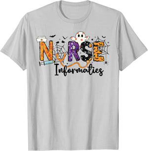 Informatics Nurse IN Ghost Halloween Nursing IN Nurses Women T-Shirt - T-Shirt | Ash