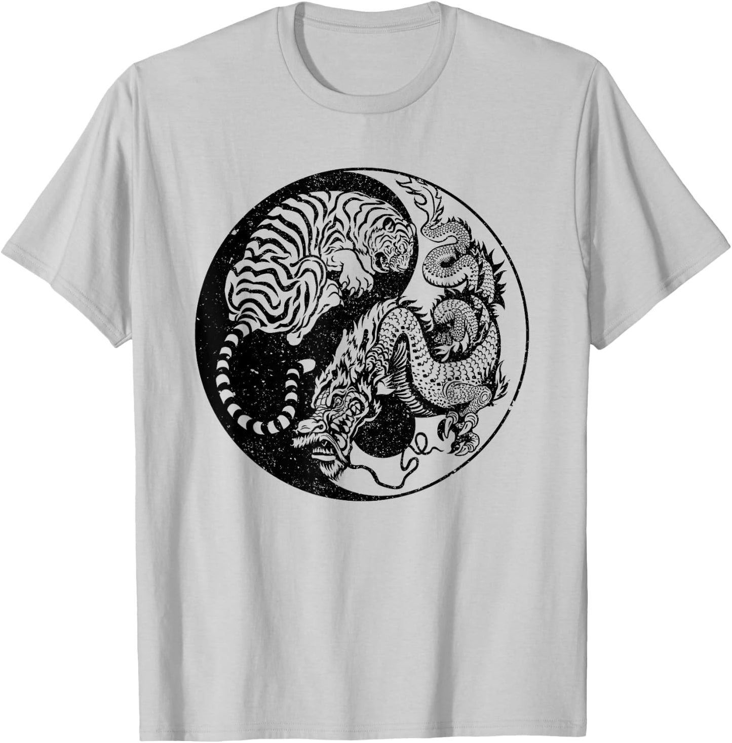 Dragon Vs Tiger Tattoo! Yin and Yang Beast Fight T-Shirt - T-Shirt | Ash