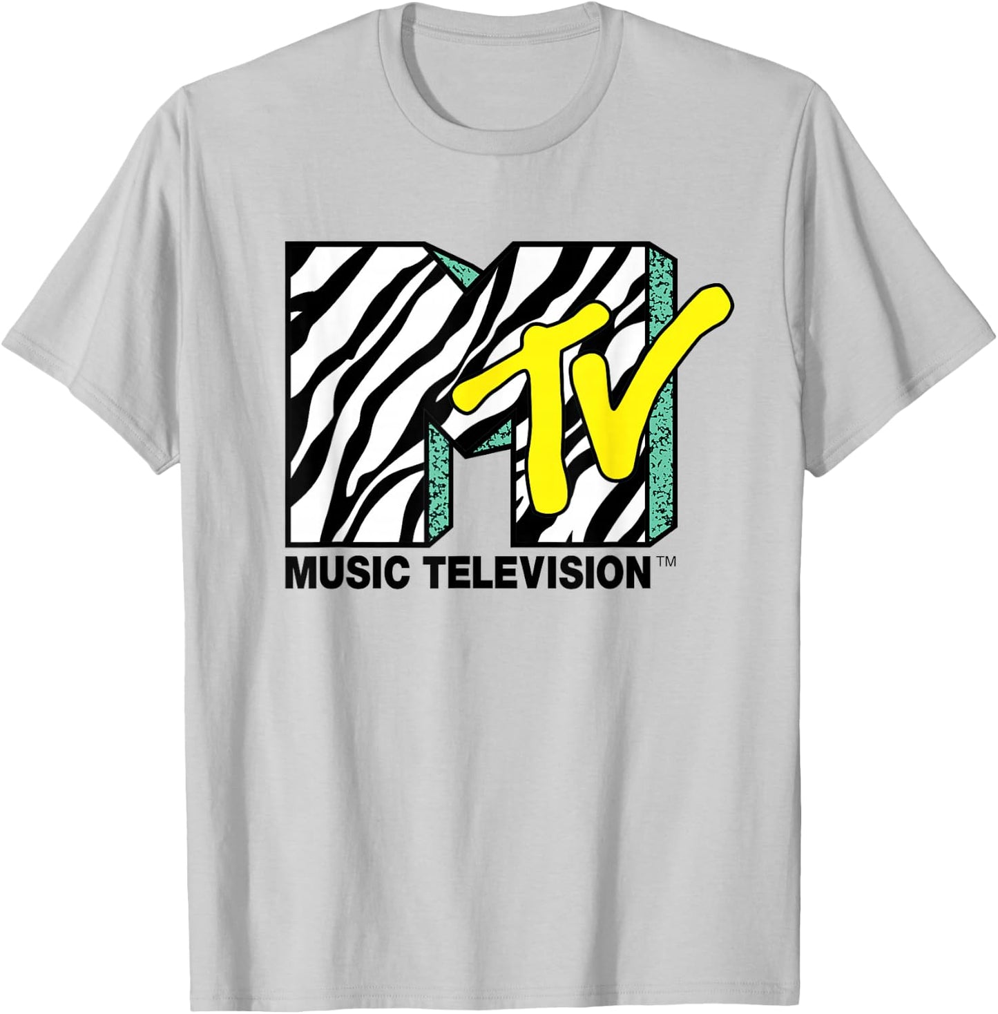 Zebra Print with Teal MTV Logo T- Shirts T-Shirt - T-Shirt | Ash