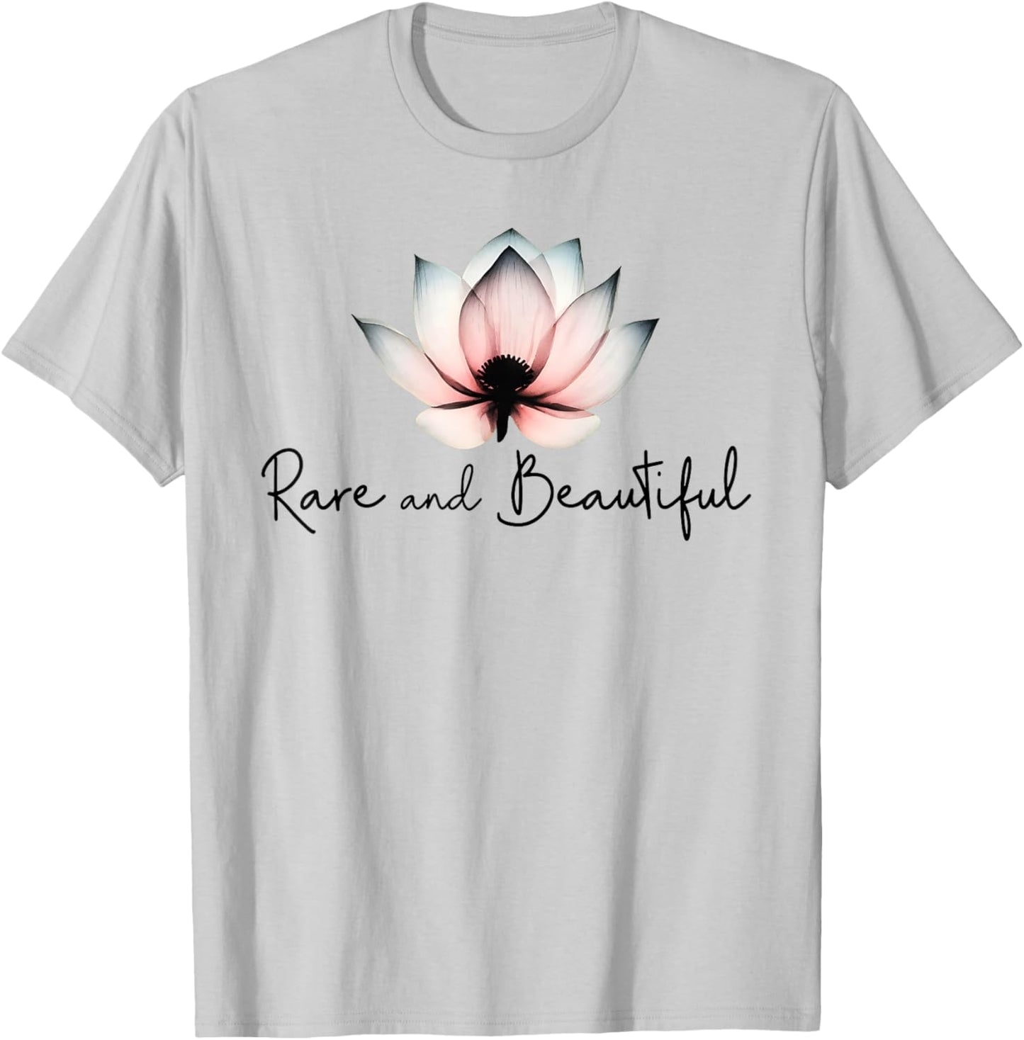 Rare and Beautiful Lotus Blossom Inspirational Design T-Shirt - T-Shirt | Ash