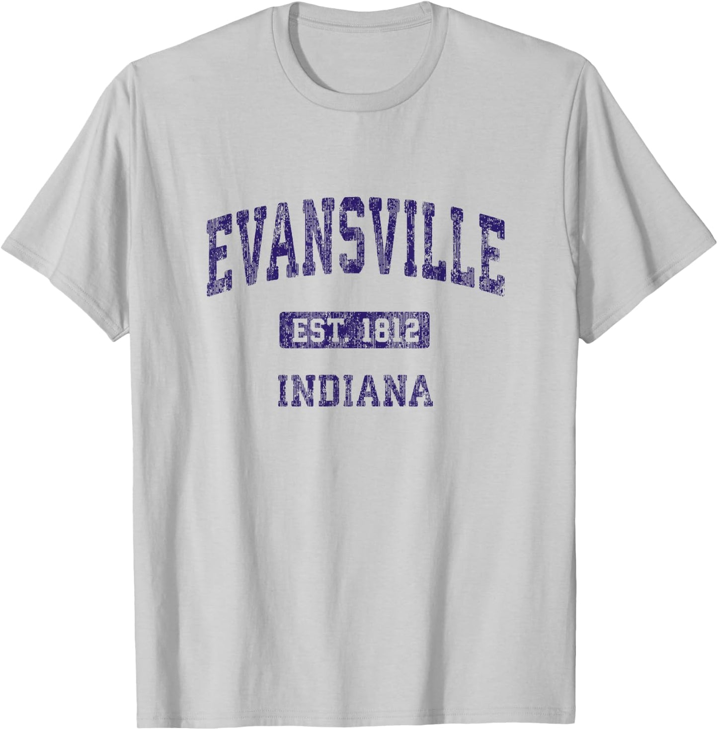Evansville Indiana IN Vintage Athletic Sports Design T-Shirt - T-Shirt | Ash