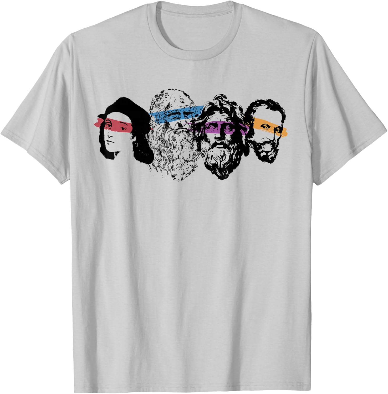 Renaissance Ninja Artist Drawing T-Shirt - T-Shirt | Ash