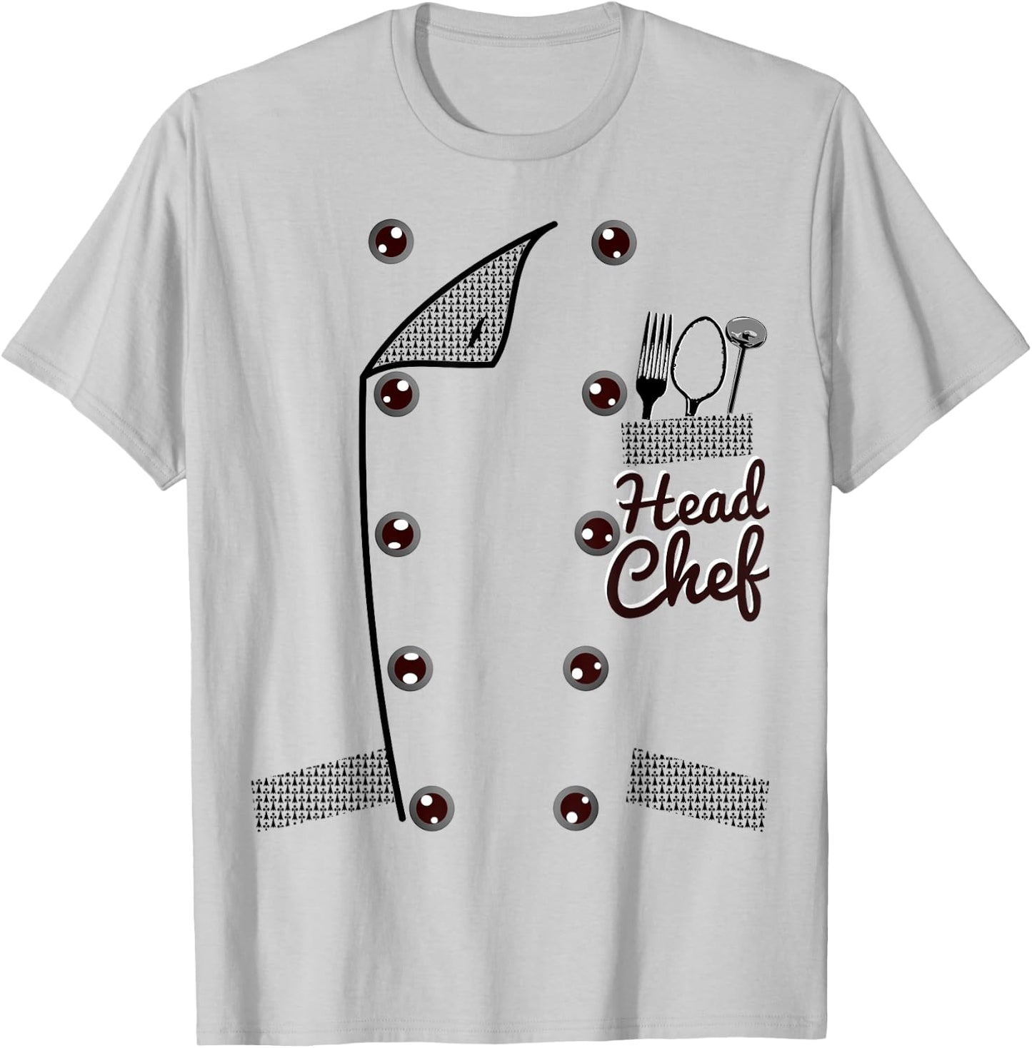 Head Chef Uniform Jacket Funny Faux Costume T-Shirt - T-Shirt | Ash