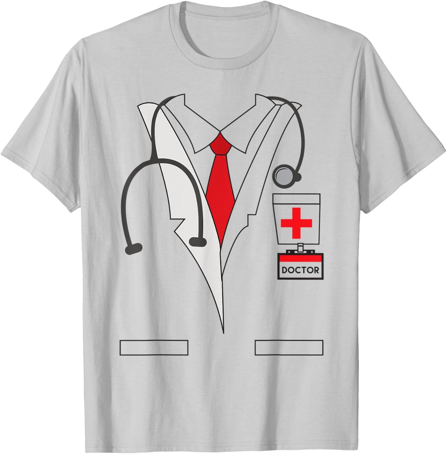 Physician ER Doctor Halloween Costume Dr Stethoscope T-Shirt - T-Shirt | Ash