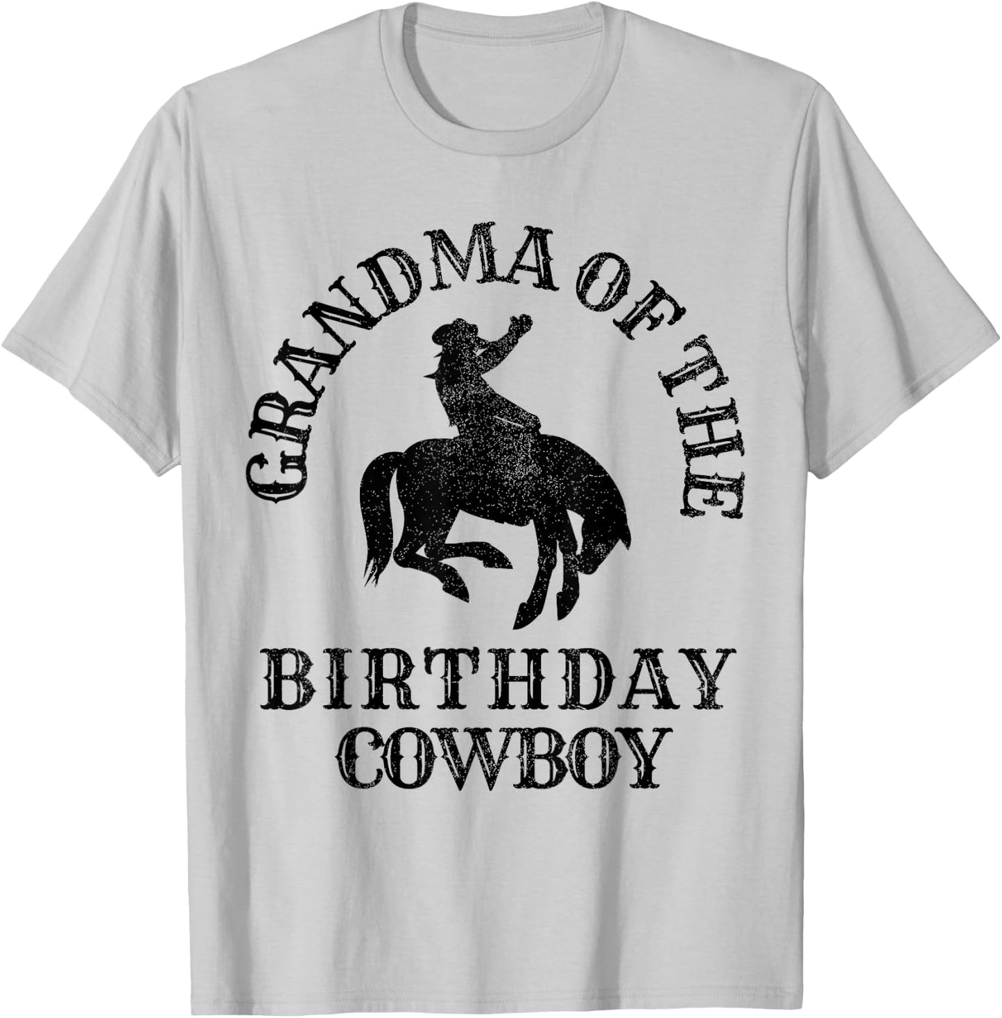 Grandma of the Birthday Cowboy Western Rodeo Party Matching T-Shirt - T-Shirt | Ash