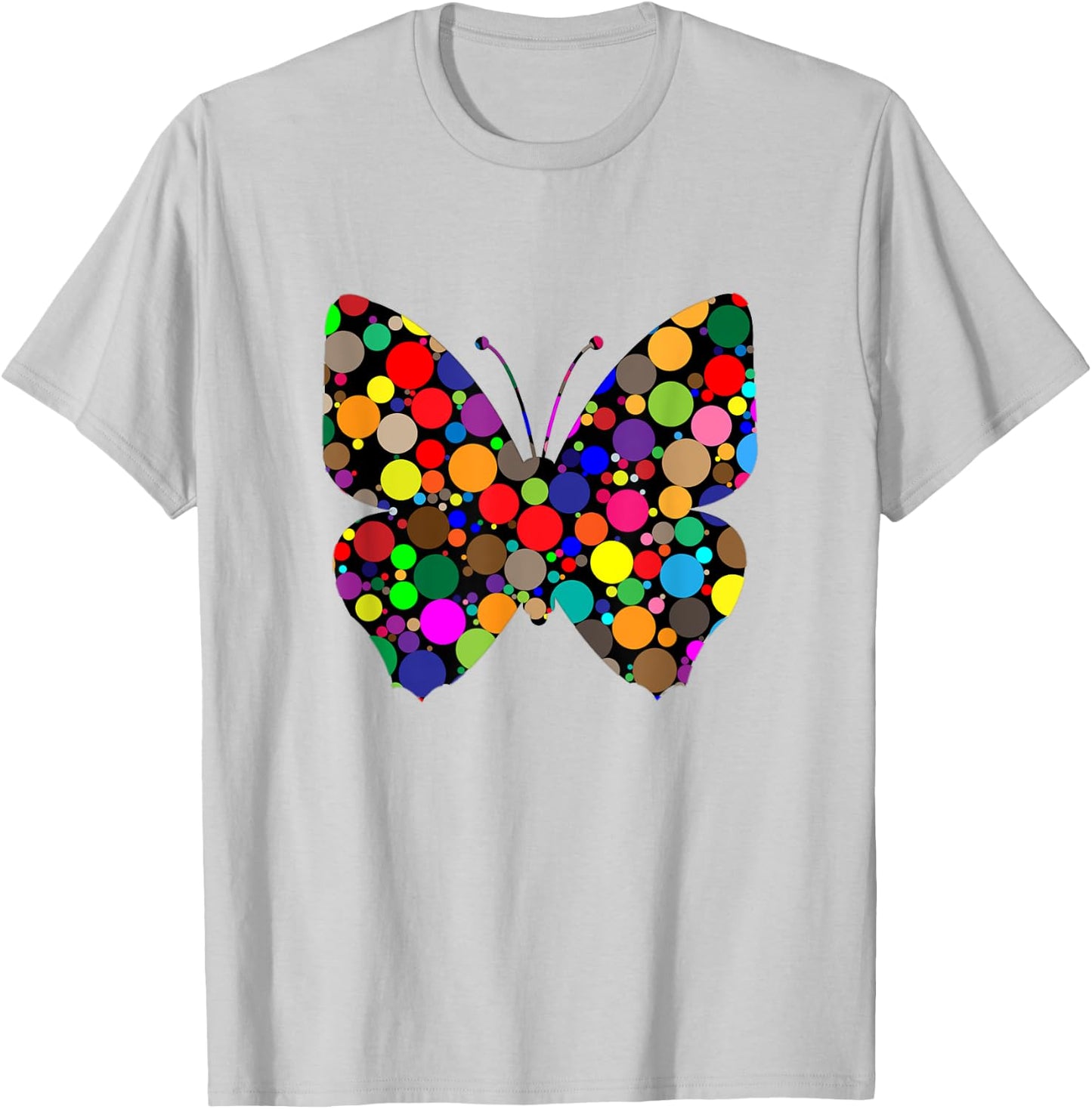 Colourful Butterfly International dot day T-Shirt - T-Shirt | Ash