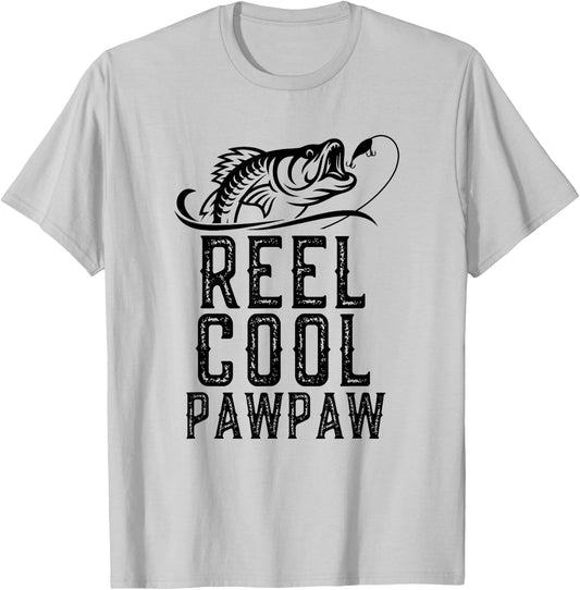 Reel Cool Pawpaw Fishing Fisherman Grandpa Retro Paw-Paw T-Shirt - T-Shirt | Ash