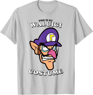 Super Mario Halloween Vintage This Is My Waluigi Costume T-Shirt - T-Shirt | Ash