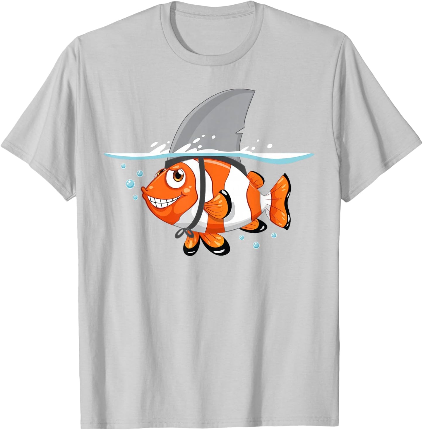 Goldfish With Shark Fin Shirt | Cool Sea Creatures Week Gift T-Shirt - T-Shirt | Ash
