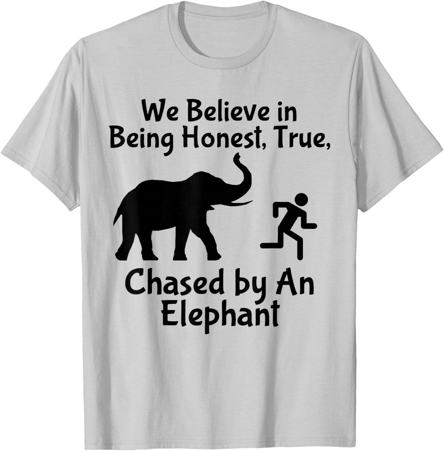 LDS Funny Chased by an Elephant Mormon Faith T-Shirt - T-Shirt | Ash