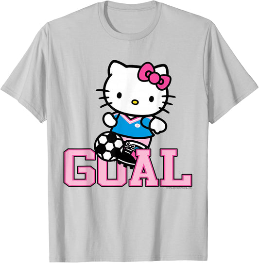 Hello Kitty Soccer Goal Sports Athlete Shirt T-Shirt - T-Shirt | Ash