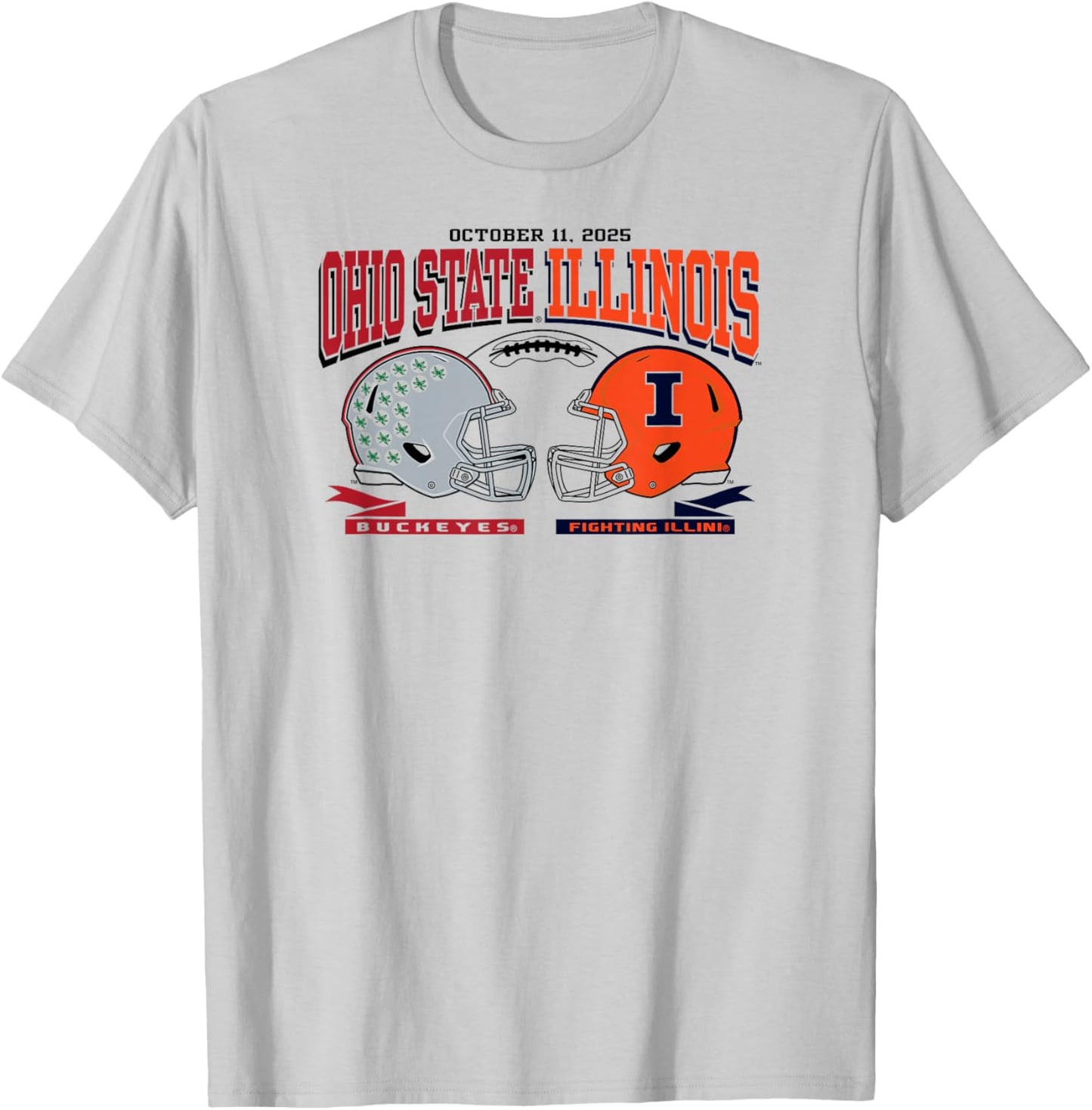 Ohio State Buckeyes vs Illinois Fighting Illini Gameday T-Shirt - T-Shirt | Ash