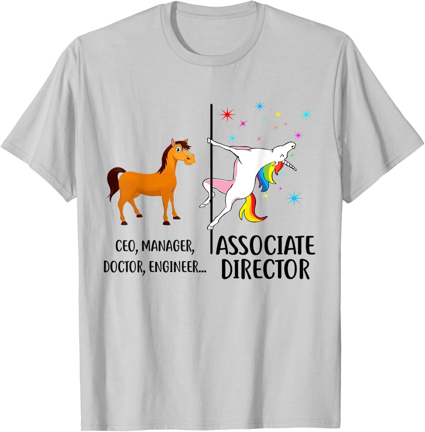 Unicorn Associate Director Funny Job Title T-Shirt - T-Shirt | Ash