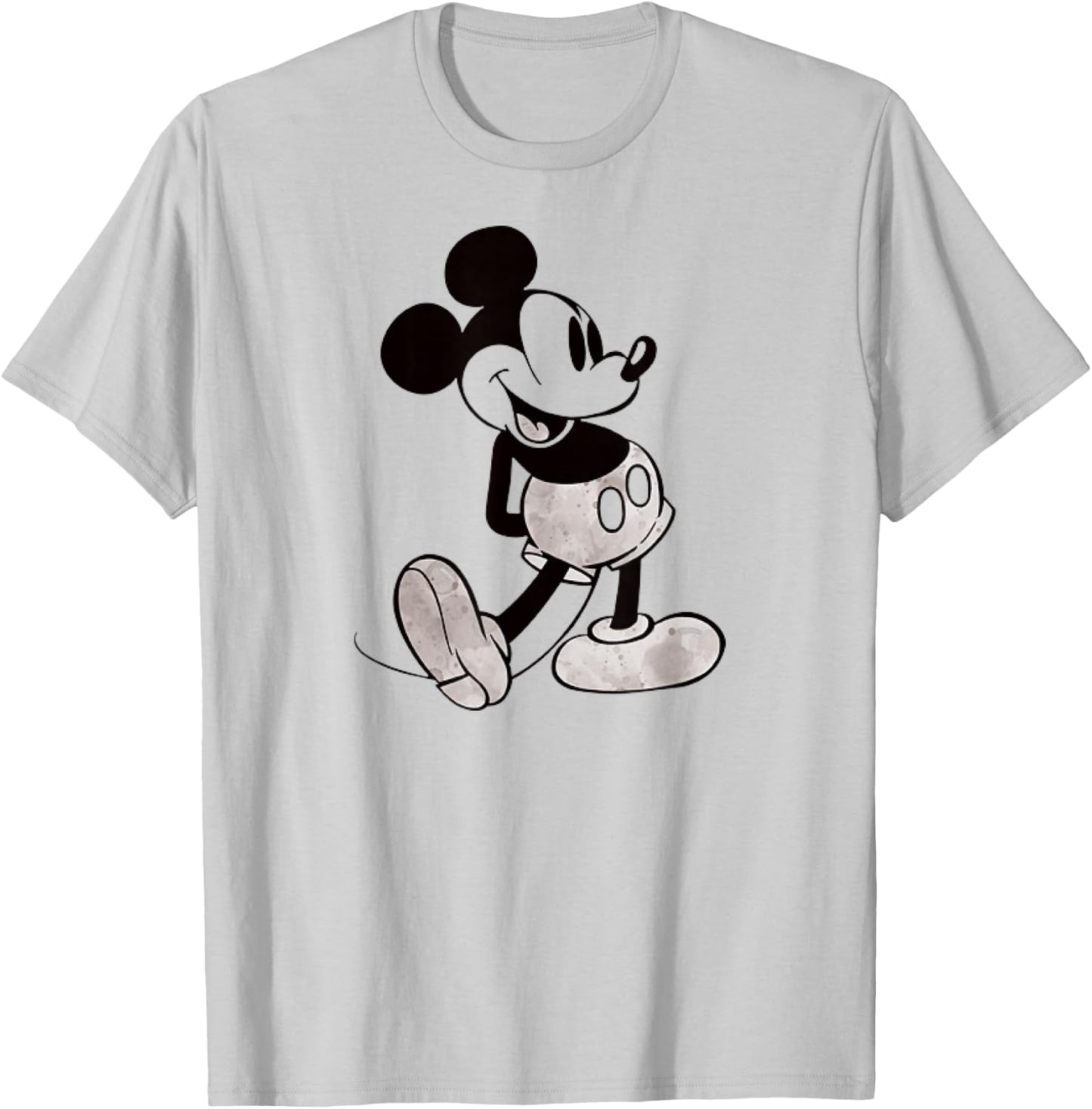 Disney - Black and White Mickey Mouse T-Shirt - T-Shirt | Ash