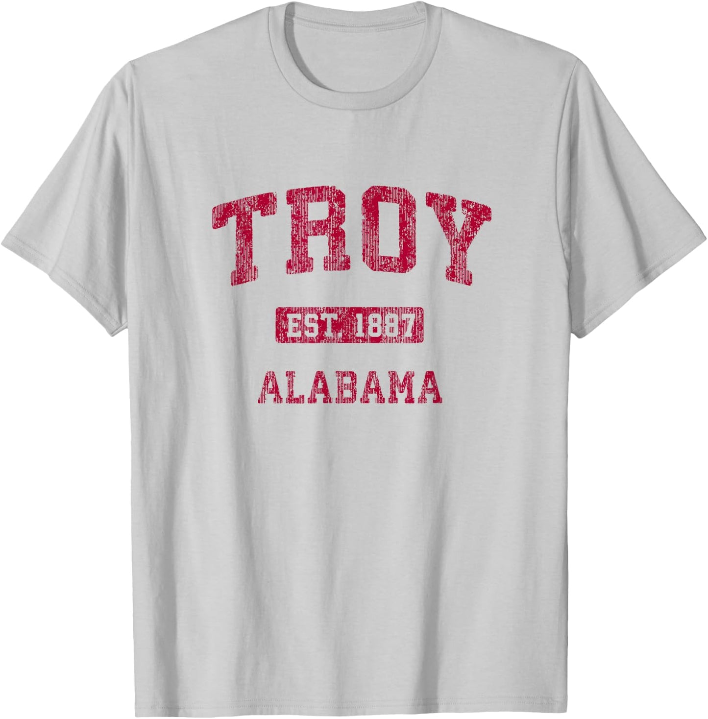 Troy Alabama AL Vintage Athletic Sports Design T-Shirt - T-Shirt | Ash