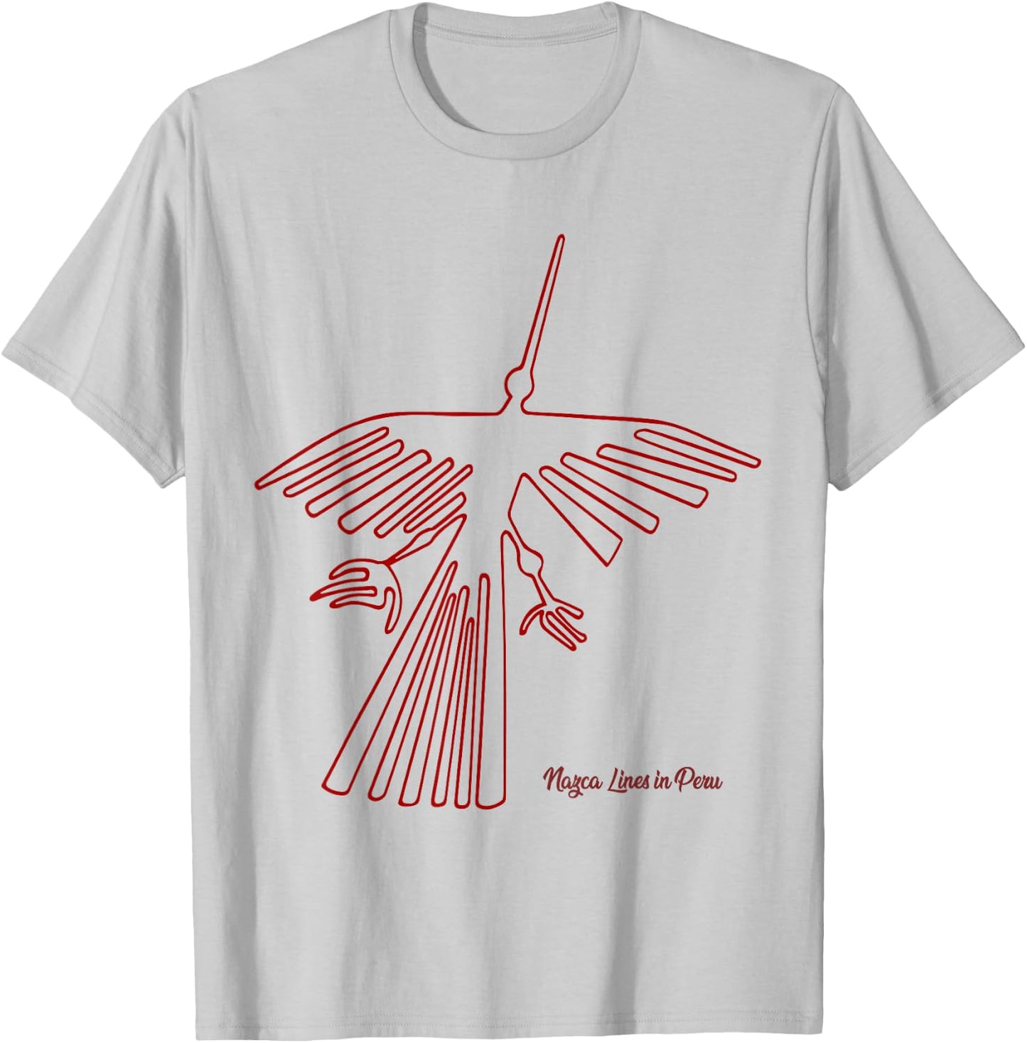 Nazca Lines the Condor Peruvian Glyph T-Shirt - T-Shirt | Ash