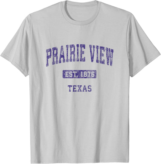 Prairie View Texas TX Vintage Athletic Sports Design T-Shirt - T-Shirt | Ash