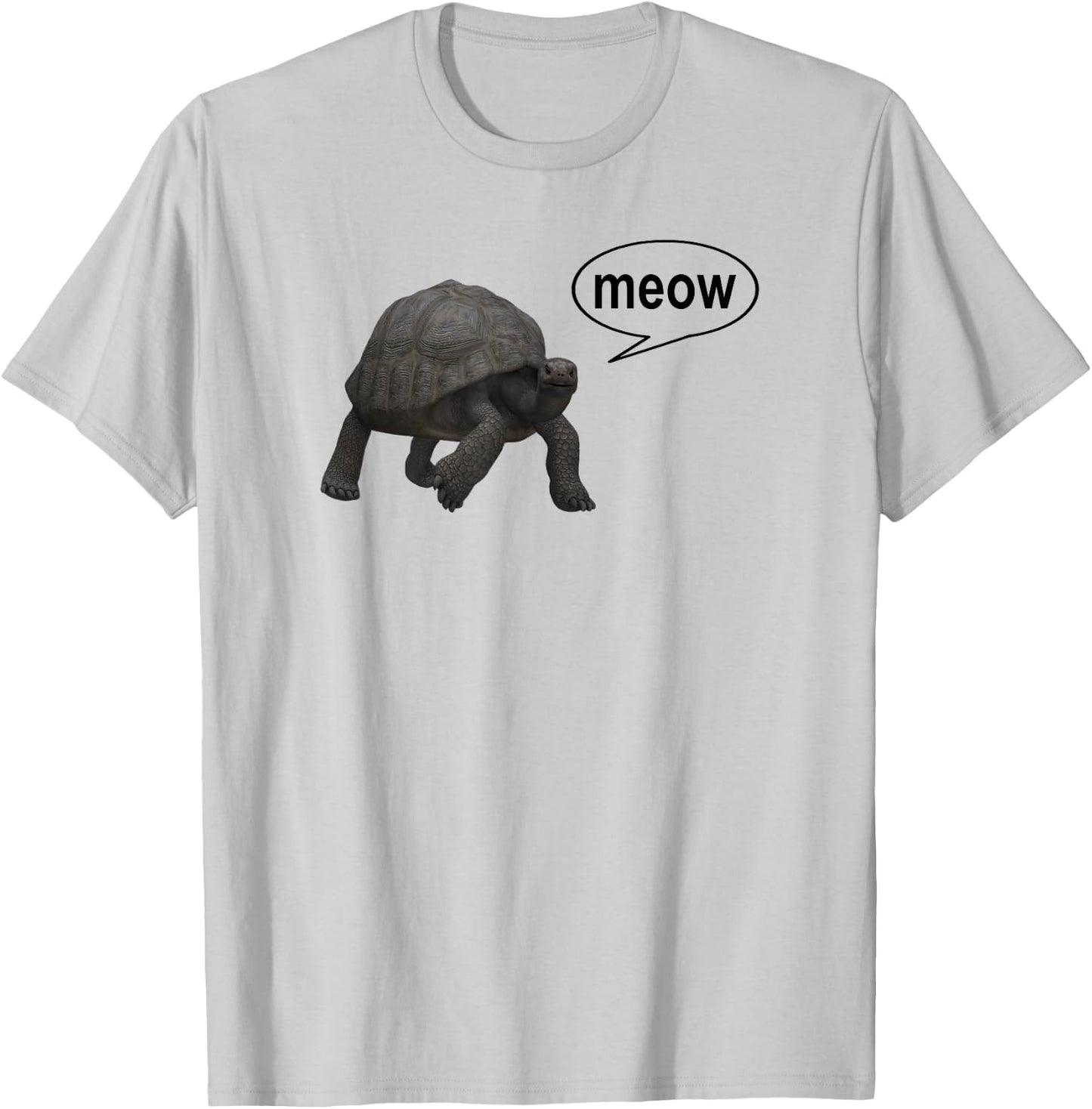 Turtle Tortoise Cat Meow Funny T-Shirt - T-Shirt | Ash