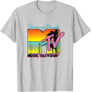 Classic MTV Logo Spring Break 87' T-Shirt - T-Shirt | Ash