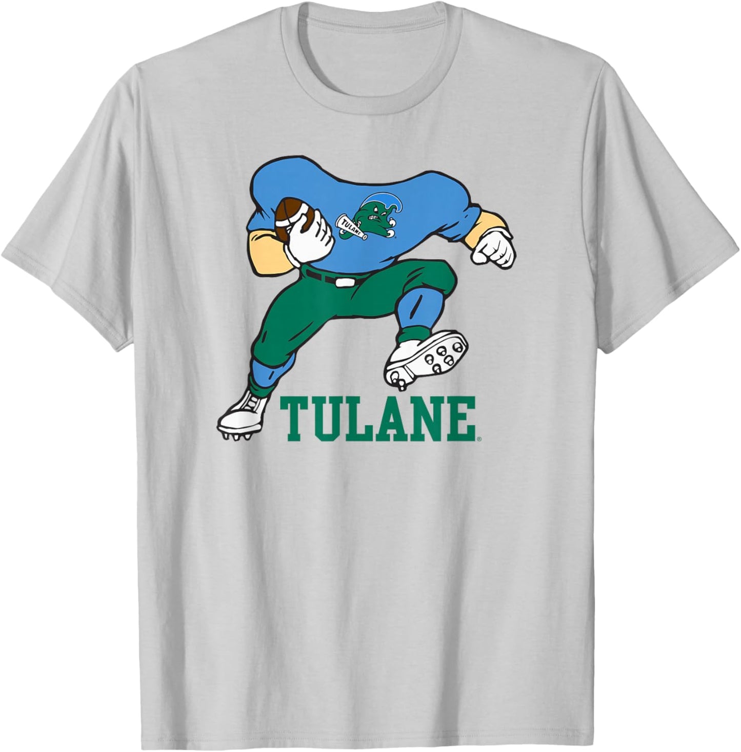 Tulane Green Wave Football Player Gray Officially Licensed T-Shirt - T-Shirt | Ash