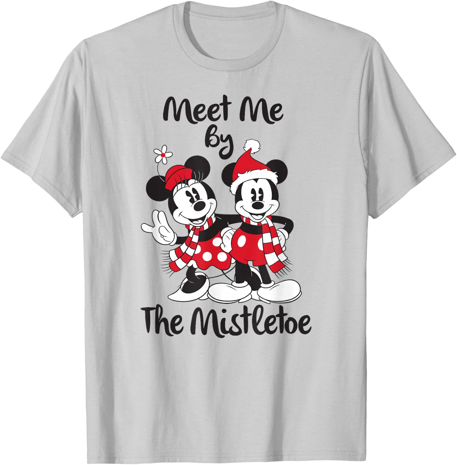 Disney - Mickey Mouse Mistletoe Holiday T-Shirt - T-Shirt | Ash