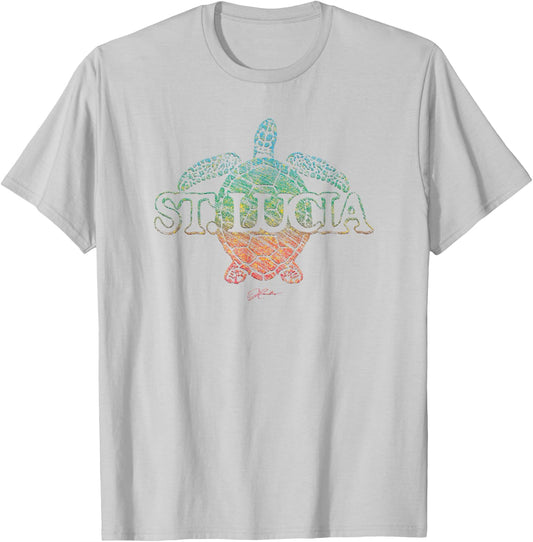 JCombs: St. Lucia Sea Turtle T-Shirt - T-Shirt | Ash