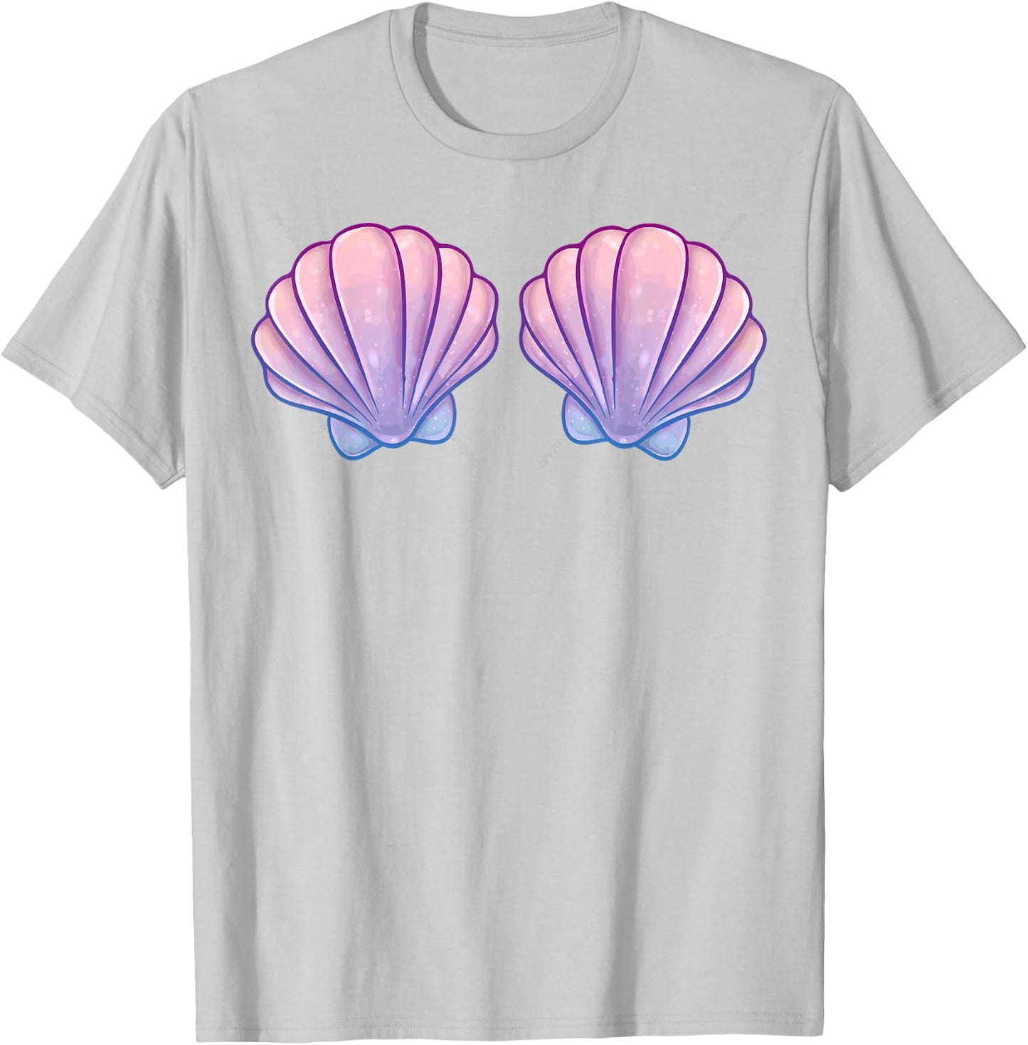 Mermaid Shell Bra Costume Girls Halloween Birthday T-Shirt - T-Shirt | Ash