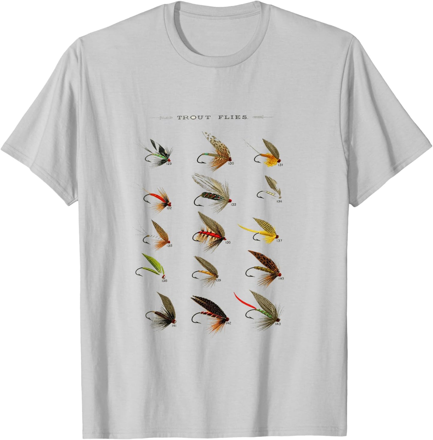 Vintage Fly Fishing Lures T Shirt T-Shirt - T-Shirt | Ash