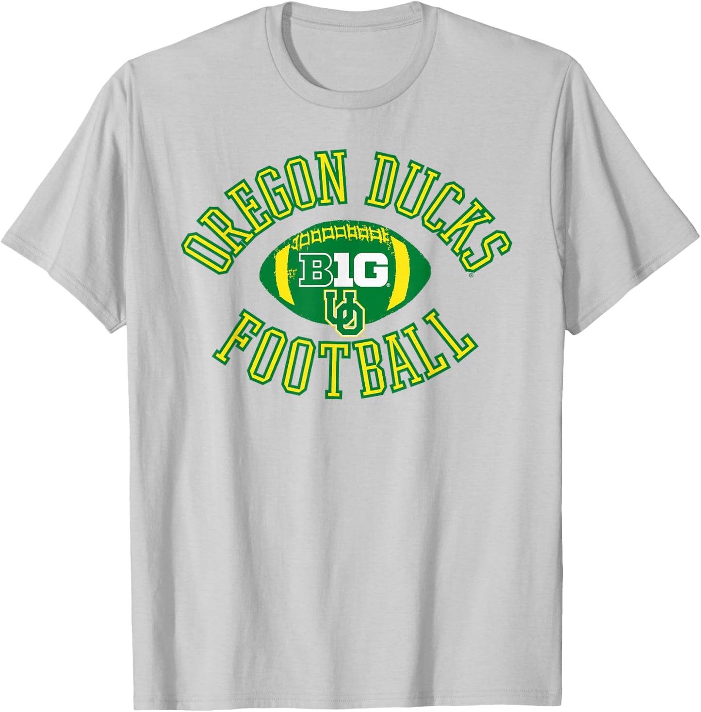 Oregon Ducks Big 10 Football Huddle Logo Officially Licensed T-Shirt - T-Shirt | Ash