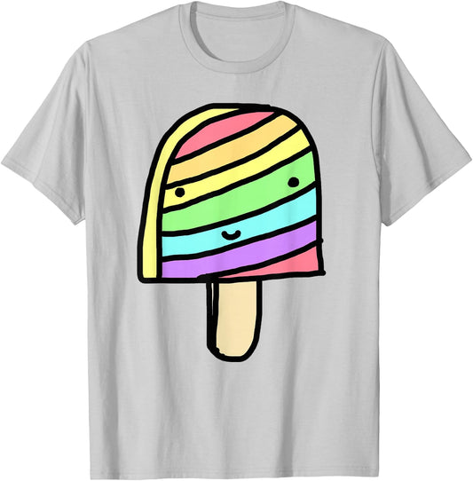 Funny and Cute Rainbow Popsicle Ice Cream for Kids T-Shirt - T-Shirt | Ash
