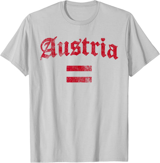 Retro Love Austria Flag Austrian Heart Men Women Kids T-Shirt - T-Shirt | Ash
