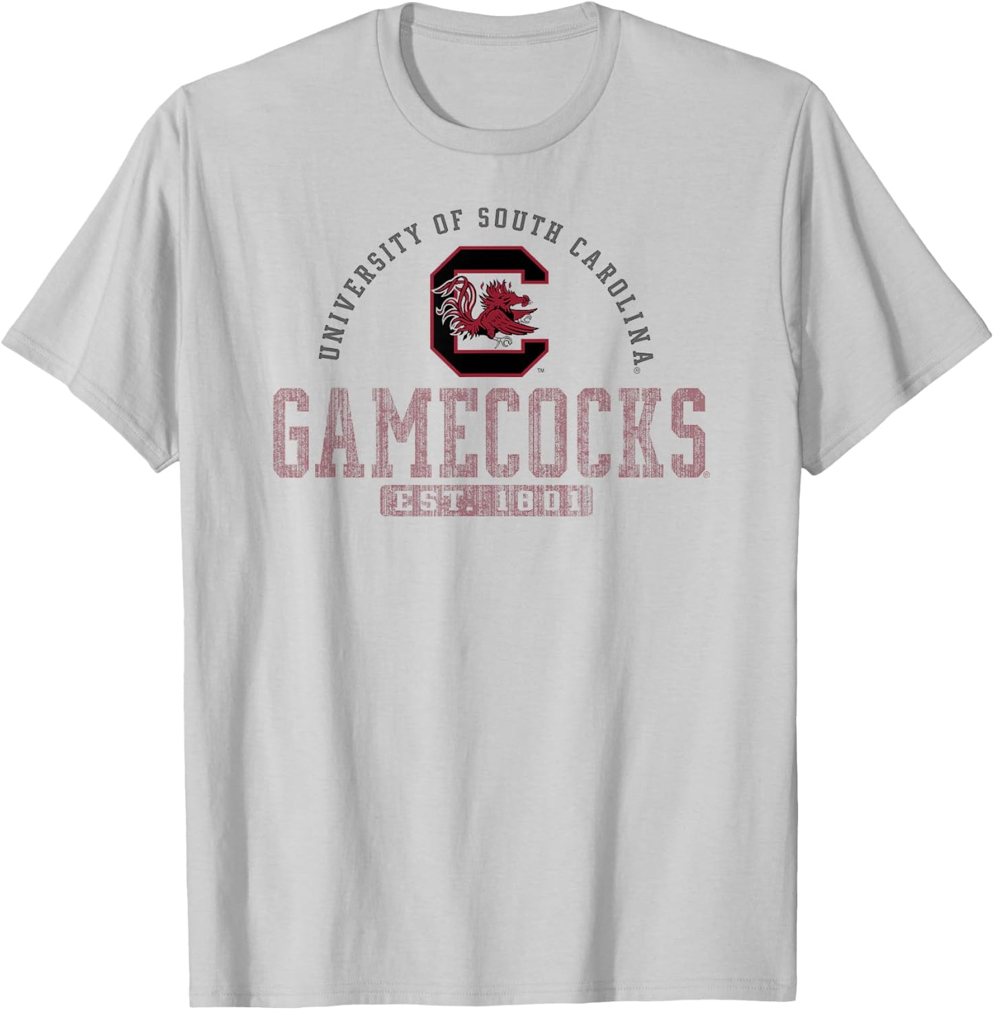 South Carolina Gamecocks Vintage 1801 White Licensed T-Shirt - T-Shirt | Ash