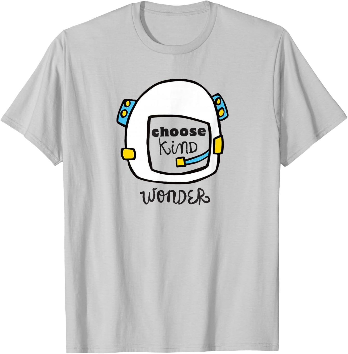 Wonder Choose Kind - Auggie Choose Kind Space Helmet T-Shirt - T-Shirt | Ash
