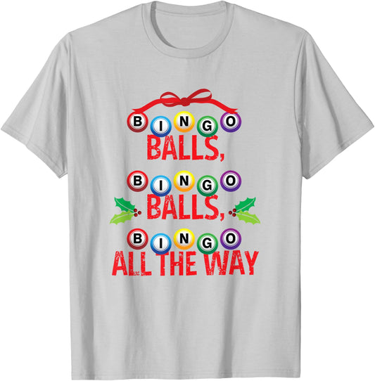 Funny Bingo Christmas Holiday Gift Apparel T-Shirt - T-Shirt | Ash