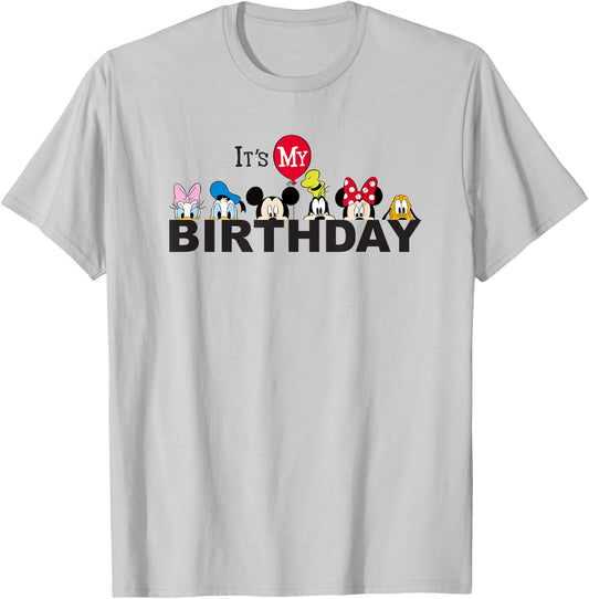 Disney Mickey and Friends It's My Birthday T-Shirt - T-Shirt | Ash