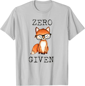Zero Fox Given Funny Fox Shirt With Hipster Nerd Glasses T-Shirt - T-Shirt | Ash