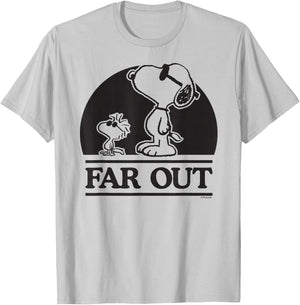 Peanuts Woodstock 50th Anniversary Far Out Snoopy T-Shirt - T-Shirt | Ash