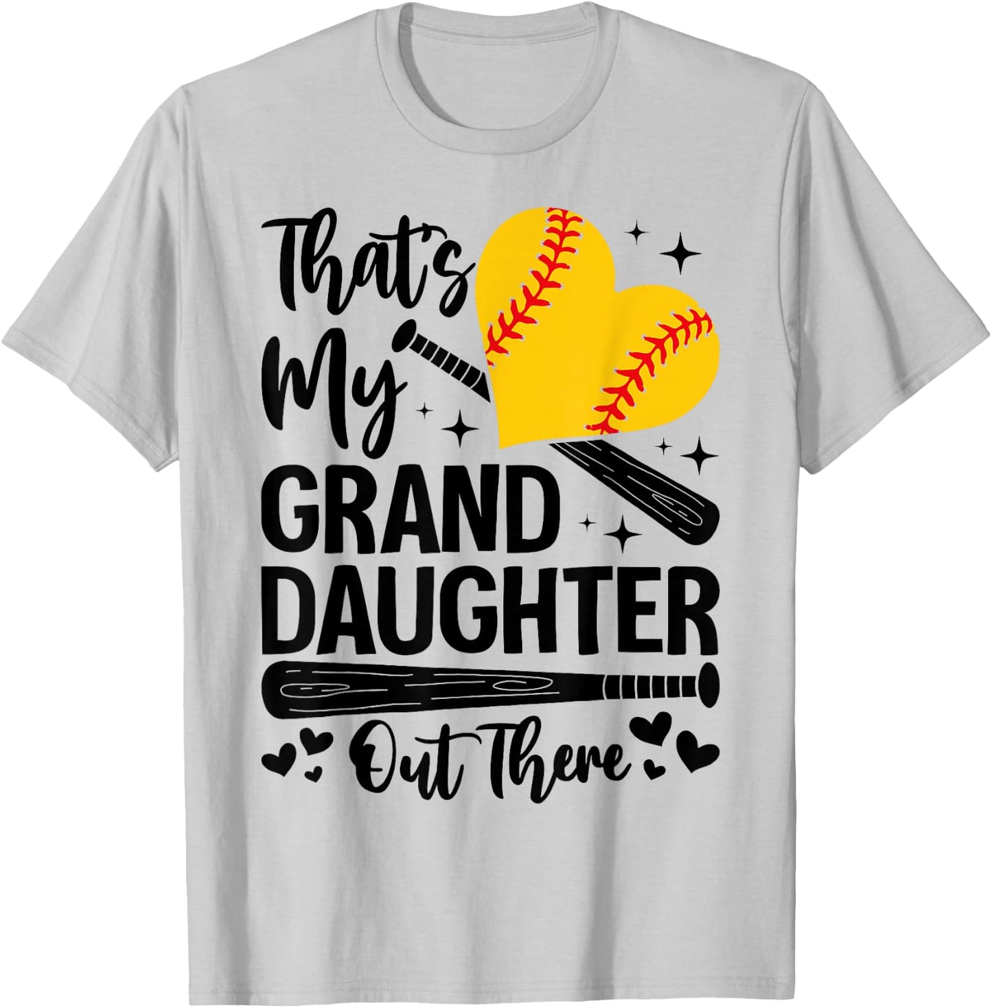 That's My Granddaughter Out There Softball Grandma Grandpa T-Shirt - T-Shirt | Ash