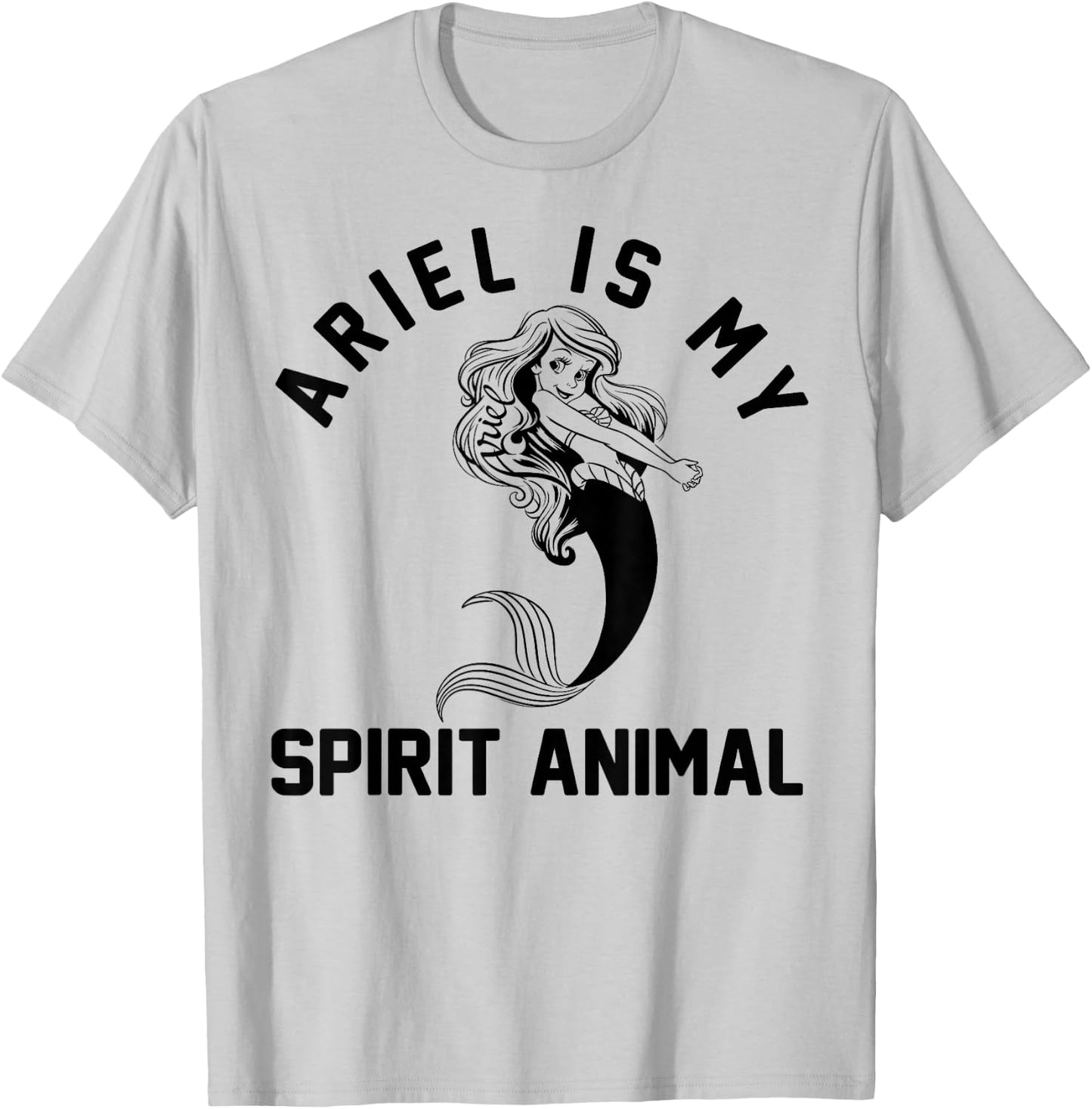 Disney The Little Mermaid Ariel Is My Spirit Animal Logo T-Shirt - T-Shirt | Ash