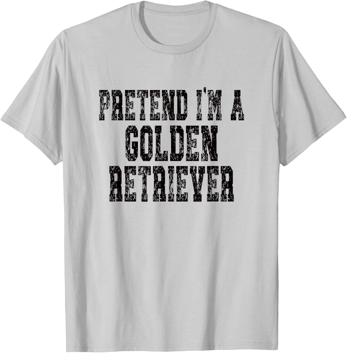 Pretend I'm A Golden Retriever Dog - Lazy Halloween Costume T-Shirt - T-Shirt | Ash