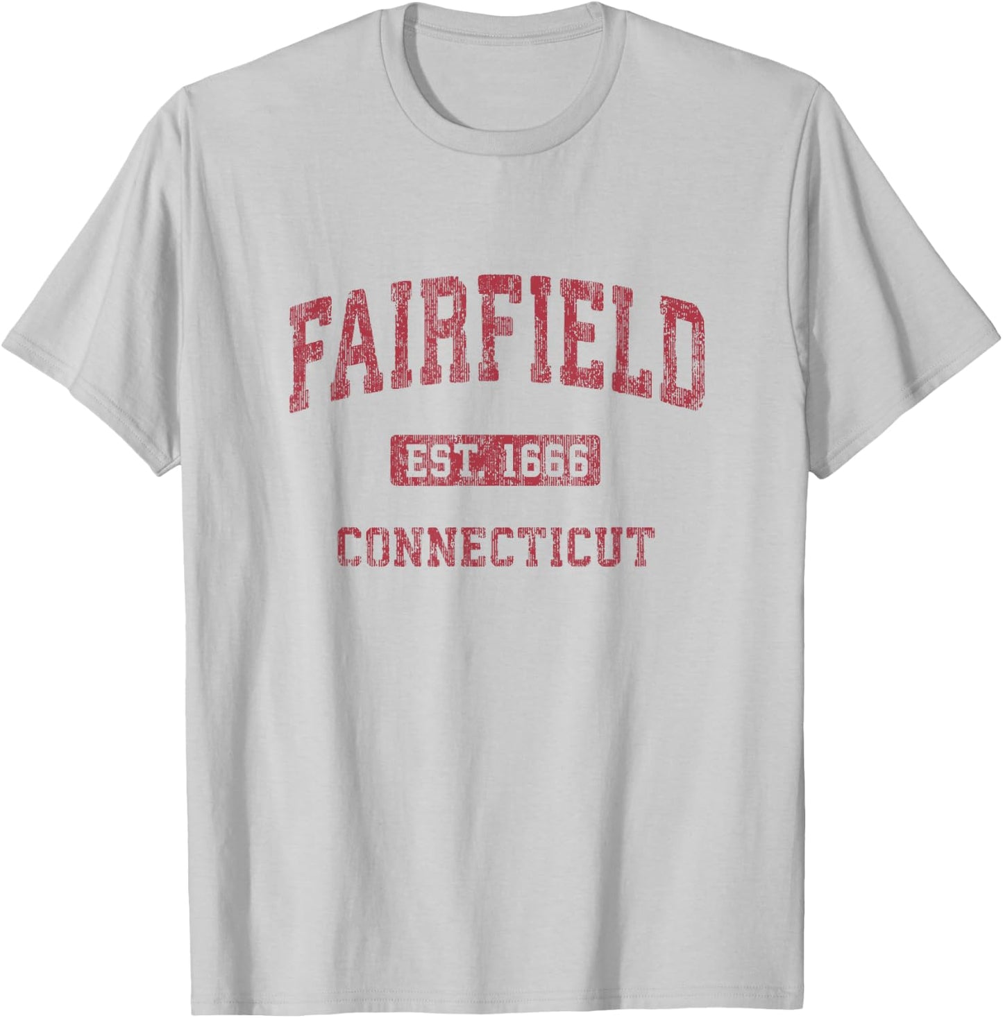 Fairfield Connecticut CT Vintage Athletic Sports Design T-Shirt - T-Shirt | Ash