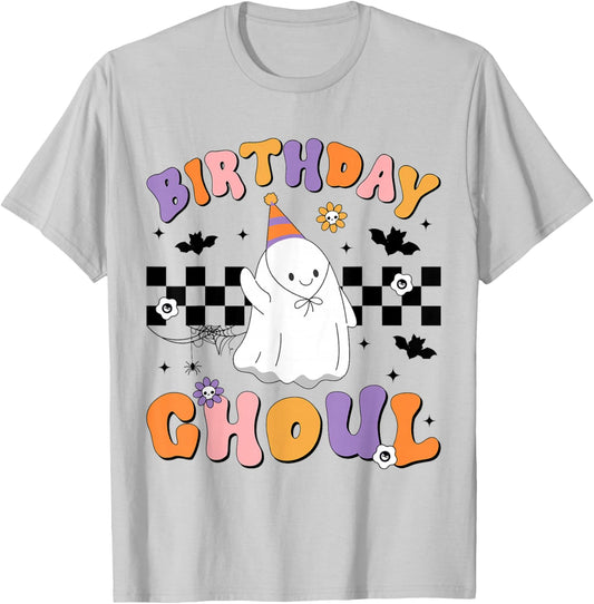 Halloween Birthday Ghoul Cute Ghost Birthday Toddler Girl T-Shirt - T-Shirt | Ash