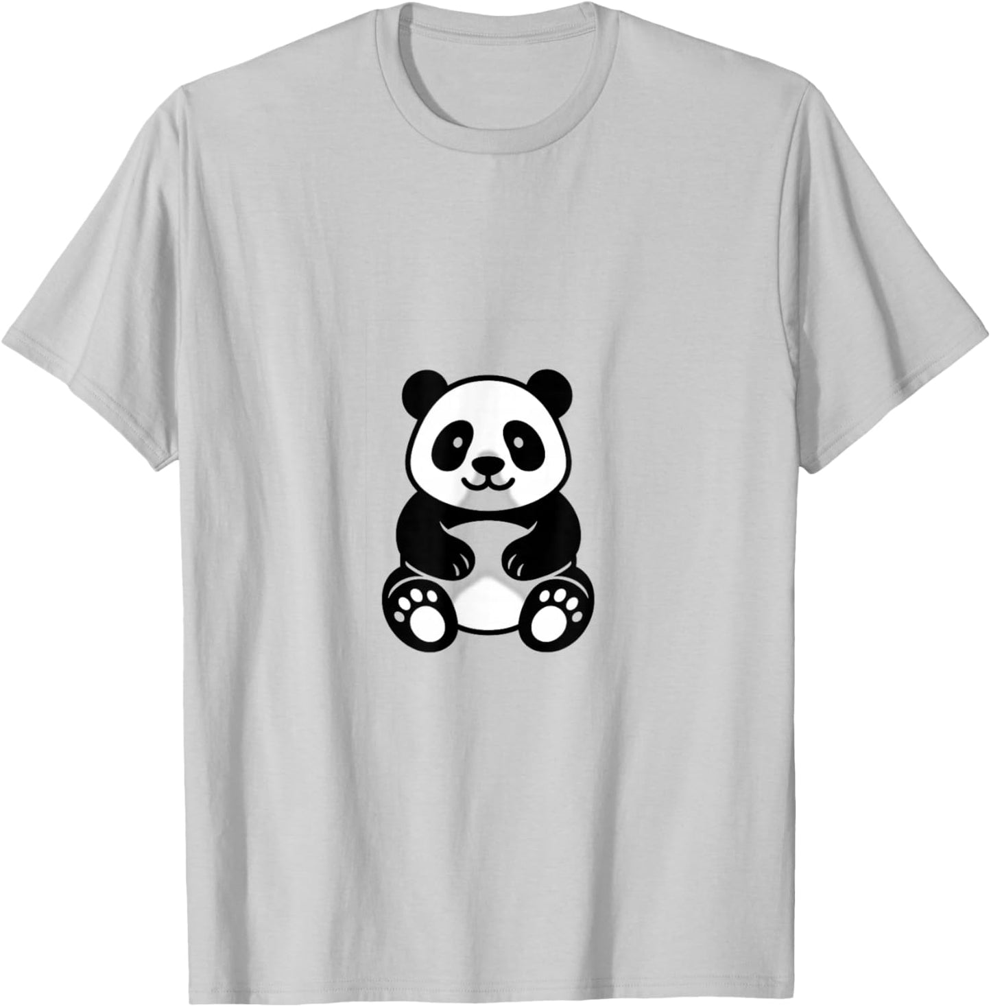 Cute Panda Minimalist Design T-Shirt - T-Shirt | Ash