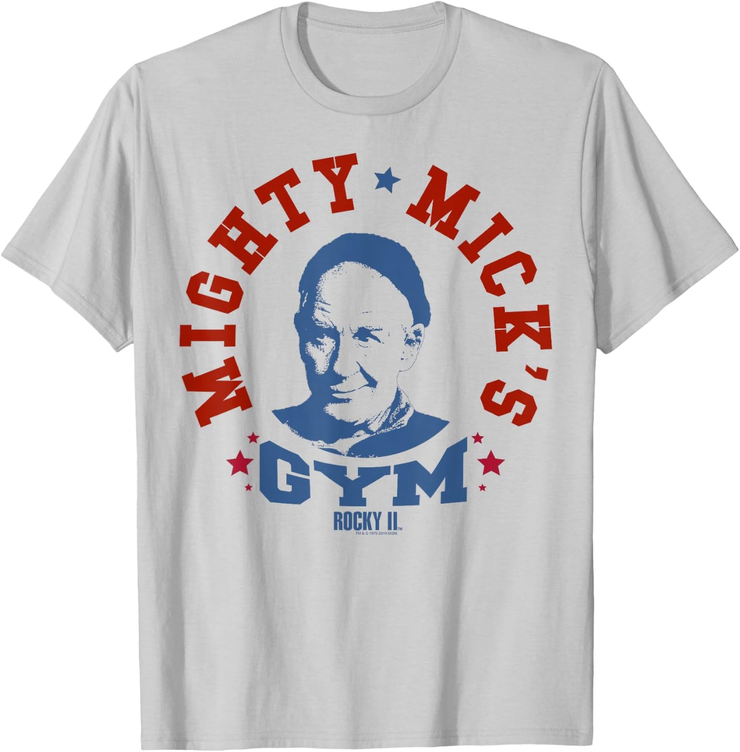 Rocky Mighty Mick's Gym Blue Hue Portrait Logo T-Shirt - T-Shirt | Ash