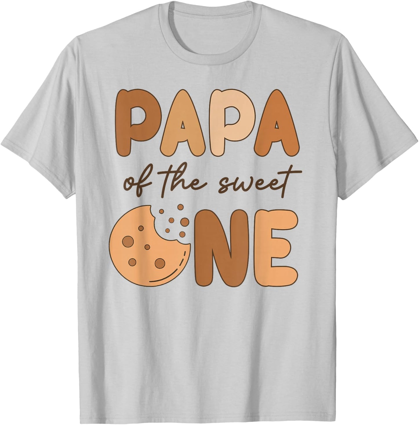 Papa Of The Sweet One Cookies and Milk Birthday Party T-Shirt - T-Shirt | Ash