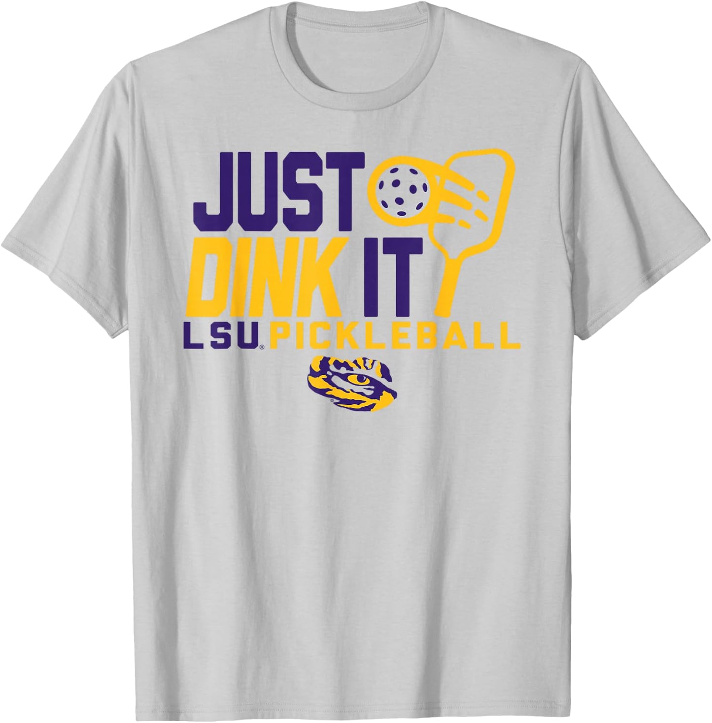 LSU Tigers Pickleball Dink White Officially Licensed T-Shirt - T-Shirt | Ash