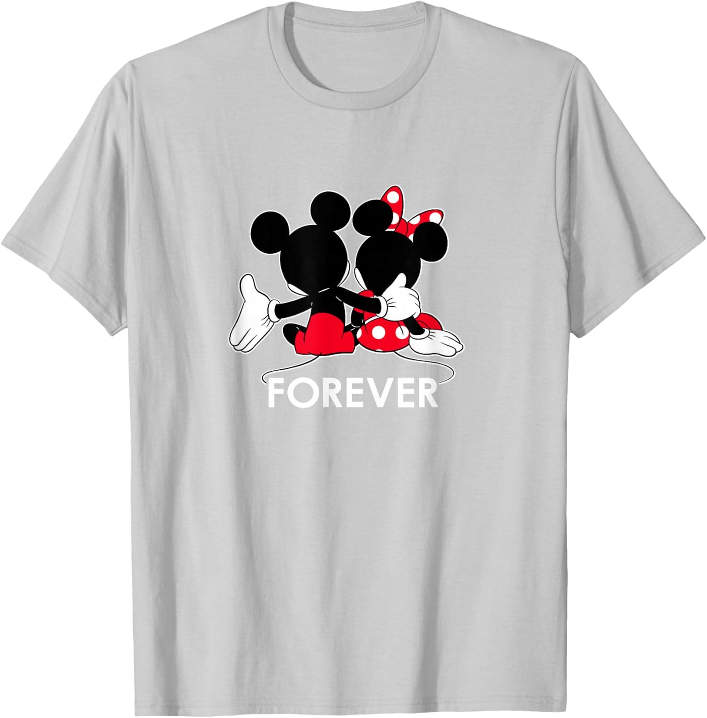 Disney Mickey and Minnie Mouse Silhouettes Forever Small T-Shirt - T-Shirt | Ash