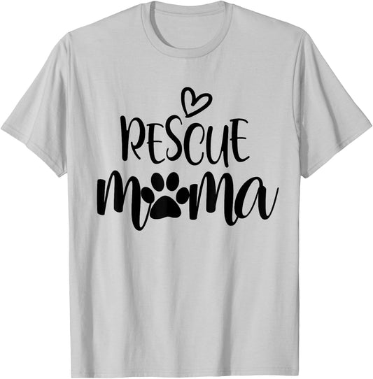 Rescue Mama Paw Dog Cat Lover Dog Mom Gift Women T-Shirt - T-Shirt | Ash