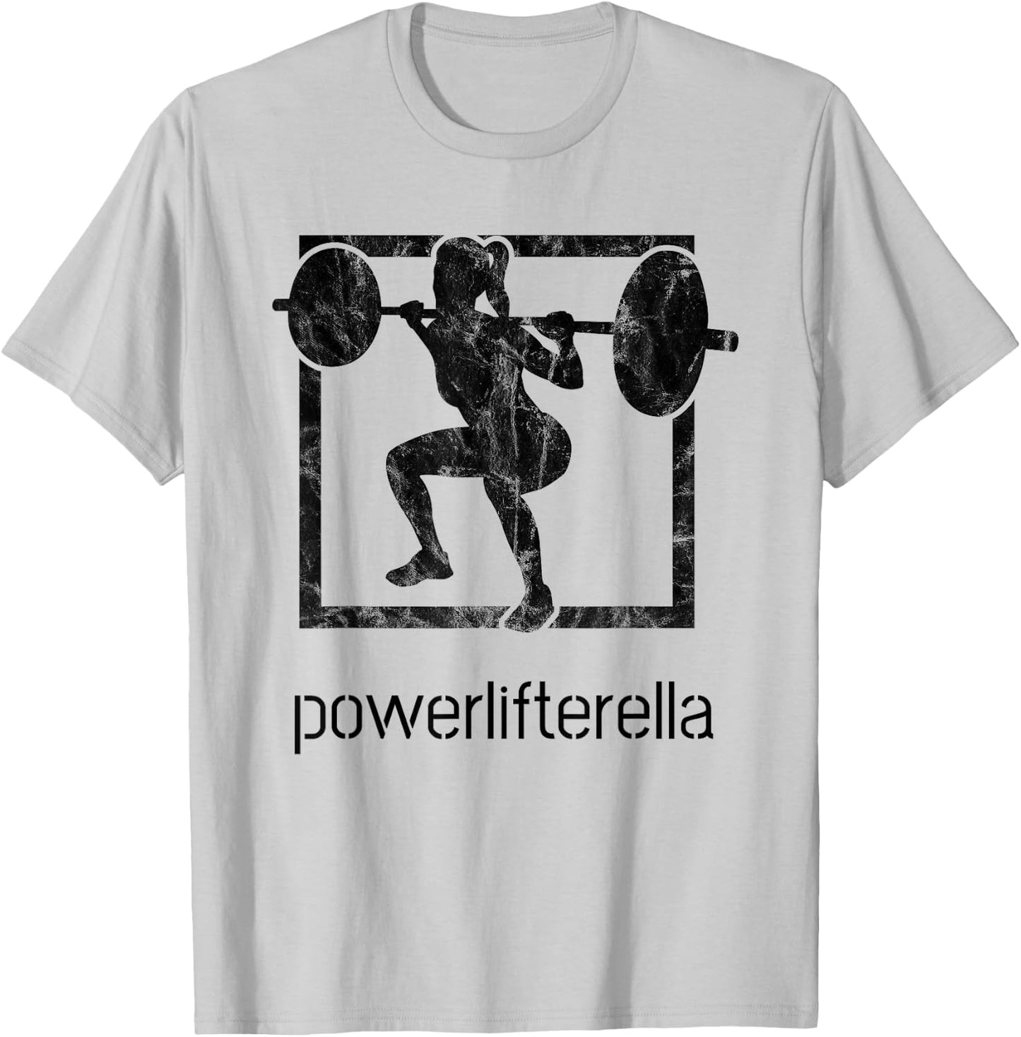 Powerlifterella Women Retro Squat Gym Lifting Workout T-Shirt - T-Shirt | Ash